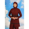 Moda Çizgi Kadın Tam Tesettür Mayo Bordo 31061