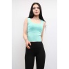 Moda Çizgi Triko Atlet Mint