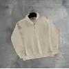 Erkek Yarım Fermuarlı Üç İplik Sweatshirt - Bej