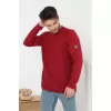 Erkek Biskilet Yaka Kolu Armalı - Kırmızı