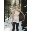 Kadın Kolsuz Fermuarlı Yelek - Kahve