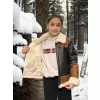 Çocuk Yakalı Parçalı Kürk - Kahve