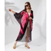 Kadın Rahat Kesim Kemerli Şifon Kimono - Siyah