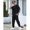 Unisex Düz T-Shirt ve Eşofman Takımı - Siyah