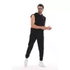 Unisex Kapşonlu Kolsuz Eşofman Takımı- Siyah