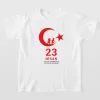 23 Nisan Çocuk Bayramı Baskılı Özel T-shirt - Beyaz
