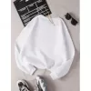 Unisex Üç İplik Biskilet Yaka SweatShirt - Beyaz
