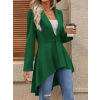 Kadın Uzun Kollu Yakalı önden Düğmeli Uzun Atlas Blazer Ceket