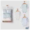 3lü Naturel Bebek Badi Zıbın -%100 Pamuk