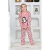 Kapitex 4993 Kız Çocuk Penguenli Polar Uzun Kol Pijama Takımı