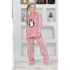 Kapitex 4993 Kız Çocuk Penguenli Polar Uzun Kol Pijama Takımı