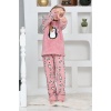 Kapitex 4993 Kız Çocuk Penguenli Polar Uzun Kol Pijama Takımı