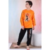 Kapitex 5  Erkek Çocuk Desenli Uzun Kol Pijama Takımı