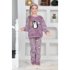 Kapitex 4994 Kız Çocuk Penguenli Polar Uzun Kol Pijama Takımı