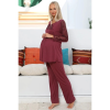 Mommysh 55703 3lü Polar Sabahlıklı Lohusa Pijama Takımı