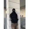 Samuray  kapüşonlu ZIP Fermuarlı kapüşonlu SweatShirt - Siyah