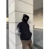 Samuray  kapüşonlu ZIP Fermuarlı kapüşonlu SweatShirt - Siyah