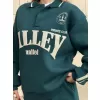 Üç İplik Yakalı Sweat Baggy Pantalonlu Takım - Yeşil
