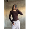 Parmak Geçmeli Buzi Body - Kahve
