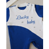 0-3 3-6 Ay Lucky   Nakışlı Es Çizgi Boy Şapkalı Erkek Bebek Tulumu Lacivert