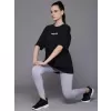 Kadın Baskılı Oversize T-shirt - Siyah