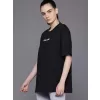Kadın Baskılı Oversize T-shirt - Siyah