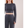 Fitilli Bluz Ve Pantolon Antrasit İkili Takım
