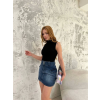 Kolsuz Yarım Bağazlı Badi Bluz - Siyah