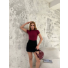 Kısa Kol Badi Bluz - Bordo