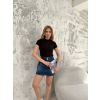 Kısa Kol Badi Bluz - Siyah