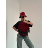 Bisiklet Yaka Yıkamalı Baskılı T-Shirt - Antrasit