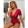 Kadın Göğüs Dekolteli Pinterest Kalp Desen Full Likralı şort Tulum