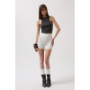Yıkamalı Halter Yaka Crop Bluz