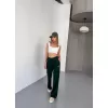 Osy Modal Yumuşak Dokulu Kumaş Nakış işlemeli Rahat Bol Paça Eşofman Pantalon - Haki