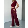 Osy Modal Yumuşak Dokulu Kumaş Nakış işlemeli Rahat Bol Paça Eşofman Pantalon - Bordo