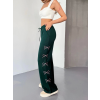 Osy Modal Yumuşak Dokulu Kumaş Nakış Işlemeli Rahat Bol Paça Eşofman Pantalon - Haki