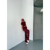 Osy Modal Yumuşak Dokulu Kumaş Nakış Işlemeli Rahat Bol Paça Eşofman Pantalon - Bordo