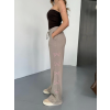 Osy Modal Yumuşak Dokulu Kumaş Nakış Işlemeli Rahat Bol Paça Eşofman Pantalon - Bej