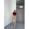 Osy Modal Yumuşak Dokulu Kumaş Nakış Işlemeli Rahat Bol Paça Eşofman Pantalon - Bej