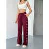 Osy Modal Yumuşak Dokulu Kumaş Nakış Işlemeli Rahat Bol Paça Eşofman Pantalon - Bordo