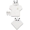 Bebitof   Panda Bebe Bornoz Seti 30037 Beyaz