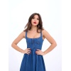 7143 KOT ELBİSE-MAVİ