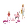 Anlily Pusetli Mama Sandalyeli Bebek Seti Cindy Doll Little   - 02456