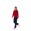 Moda Çizgi Kadın Uzun Kol Penye Pijama Takımı Bordo 41110