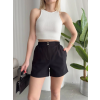 Çıtçıtlı gabardin şort