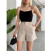 Çıtçıtlı gabardin şort