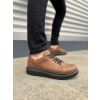 JY151 Boost Bağcıklı Cilt Erkek Günlük Sneaker Ayakkabı CST - Taba