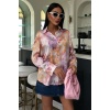 Batik Desenli Saten Gömlek 3409