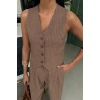 Yelek Ve Pantolon Çizgili Double Takım 10017