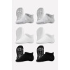 Bistyle 6Lı Sneakers Kaymaz Penye Çorap BS20102 Gri Beyaz Siyah